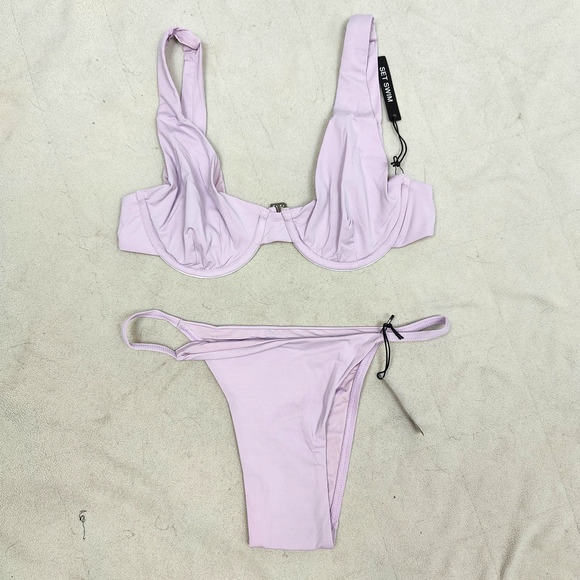 SET Active Other - Set Active Swim Bikini Womens Small NWT Underwire Purple Lavender String Beach